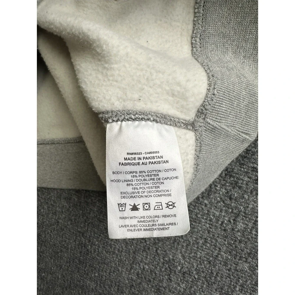 Mens Nike Mini Swoosh Pullover Fleece Hoodie Gray Made in Pakistan, Size L